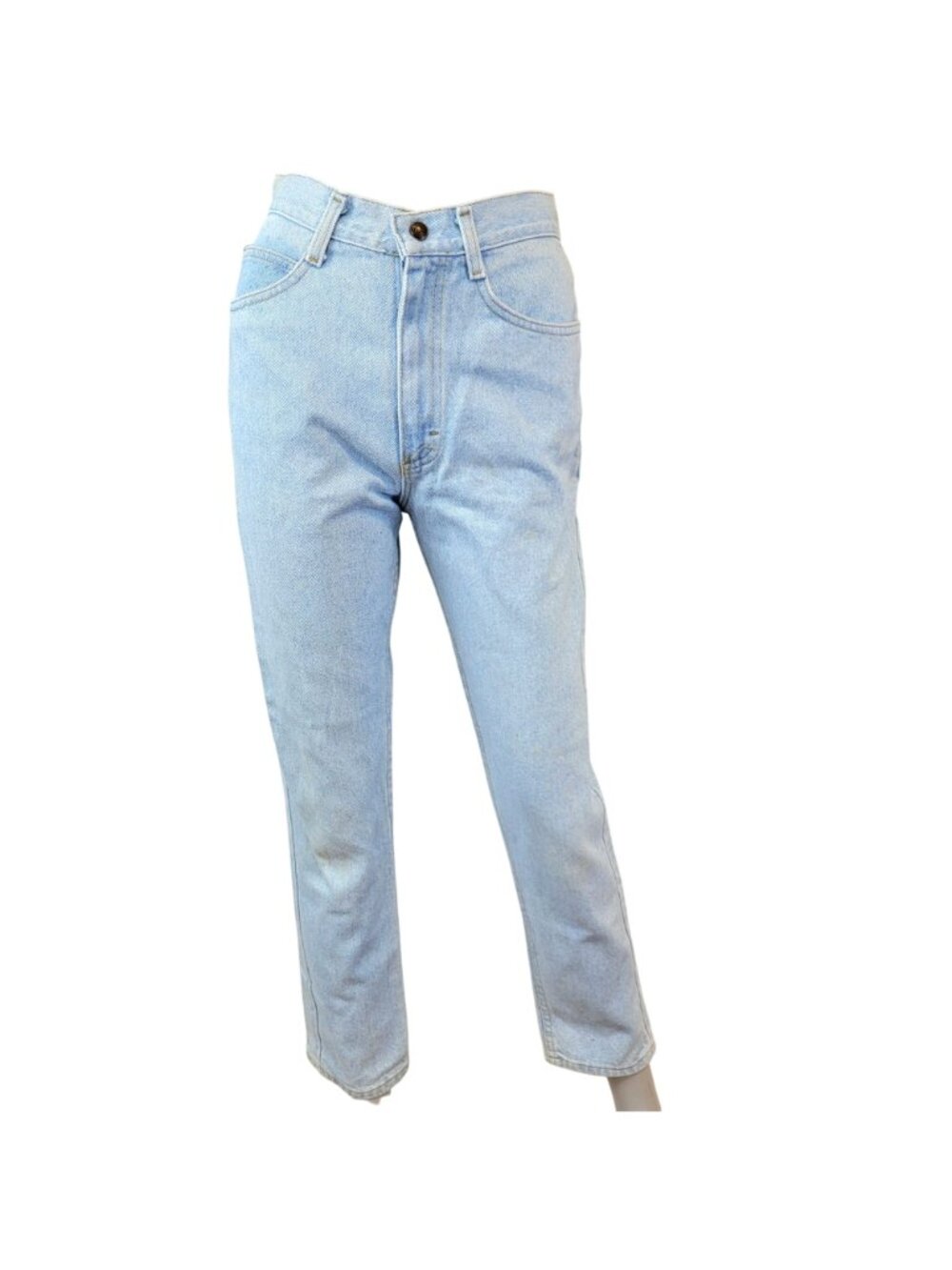 Lee Jeans 27 X 30 Vintage 90s Light Wash Denim High Rise Straight Leg Child 16 - Picture 4 of 16